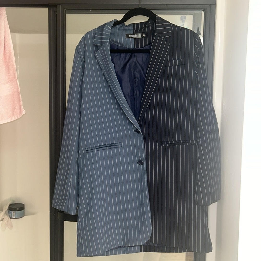 Blue pinstripe blazer
